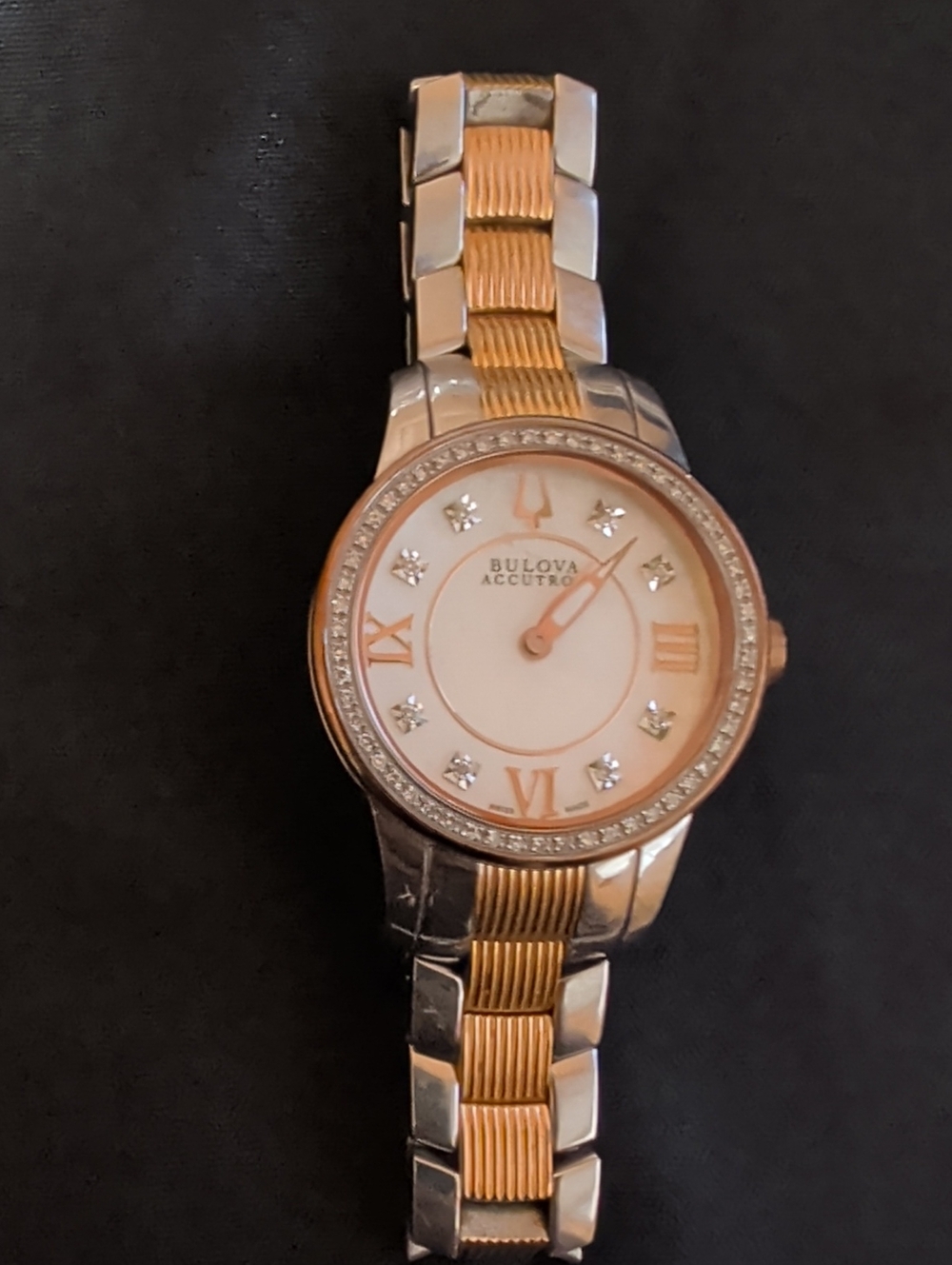 Bulova Accutron Masella Diamond Chrono Two-Tone Rose Gold Luxury Watch 65R145